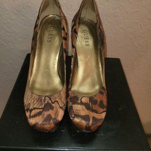 Guess golden brown high heels